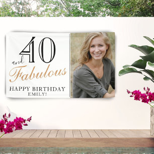 40 und Fabelhaft Elegantes 40. Geburtstagsfoto Banner