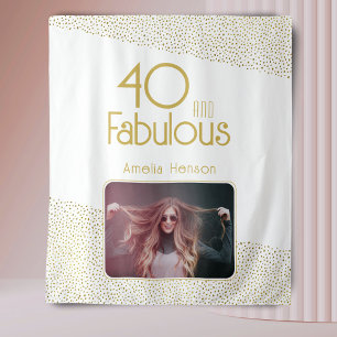 40 und Fabelhaft Gold Glitter 40. Geburtstagsfoto Wandteppich