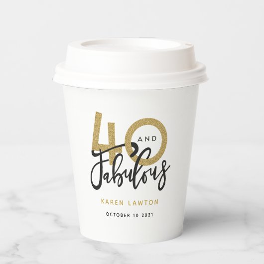 40 und fabelhaft pappbecher (Vorderseite)