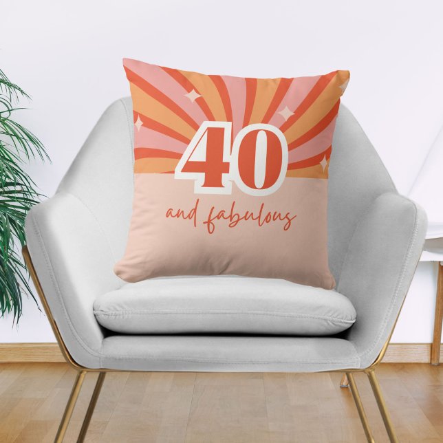 "40 und fabelhaft", Retro-Geburtstag Kissen (Von Creator hochgeladen)