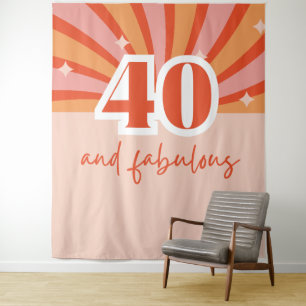"40 und fabelhaft", Retro-Geburtstagsbanner Wandteppich