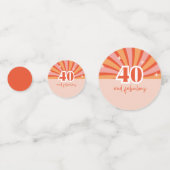 "40 und fabelhaft", Retro-Geburtstagstisch Konfetti (Rückseiten)