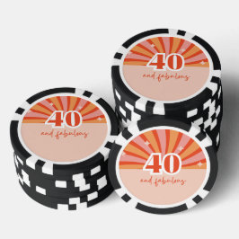 "40 und fabelhaft", Retro heller Pfirsich Pokerchips