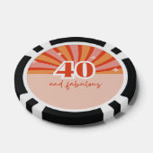 "40 und fabelhaft", Retro heller Pfirsich Pokerchips (Einzeln)