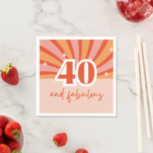 "40 und fabelhaft", Retro heller Pfirsich Serviette