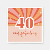 "40 und fabelhaft", Retro heller Pfirsich Serviette (Vorderseite)