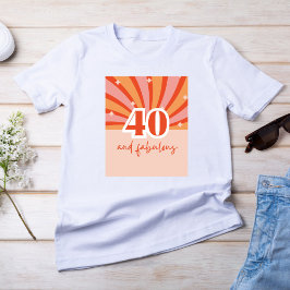 "40 und fabelhaft", Retro heller Pfirsich T-Shirt