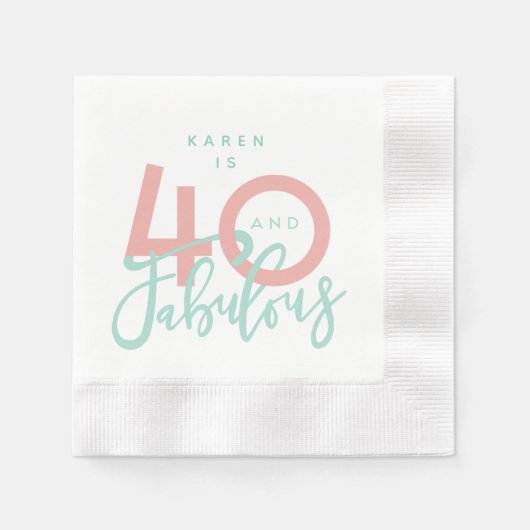 40 und fabelhaft serviette (Vorderseite)