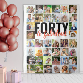 40 und fabelhafte 40 FotoCollage Geburtstag Wandteppich