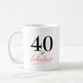 40 und fabelhafte 40. Geburtstagsgeschenk Tasse (Links)