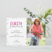 40 und fabelhafte 50. Geburtstagsparty Einladungen (Stehend Vorderseite)