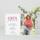 40 und fabelhafte 50. Geburtstagsparty Einladungen (Stehend Vorderseite)