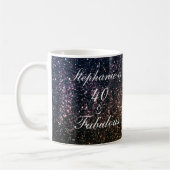 40 und fabelhafte Birthday Gold Black Glitzer Girl Kaffeetasse (Links)