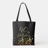 40 und fabelhafte Black and Gold Geburtstag Tasche (Rückseite)