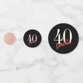 40 und fabelhafte Black and Rose Gold Glitzer Konfetti (Rückseiten)