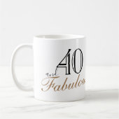 40. und fabelhafte Black Elegant Script Geburtstag Kaffeetasse (Links)