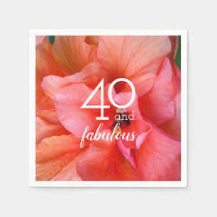 40 und fabelhafte Blume Foto Geburtstagsparty Serviette