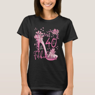40 und fabelhafte Blumenschmetterlinge auf den hoh T-Shirt
