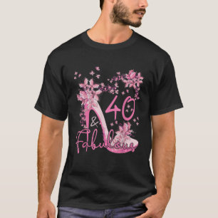 40 und fabelhafte Blumenschmetterlinge auf den hoh T-Shirt