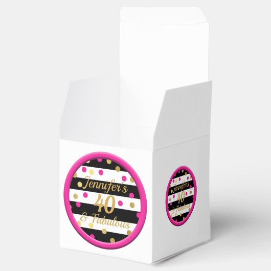 40 und fabelhafte Box mit weißem Kuchen Geschenkschachtel (Geöffnet)