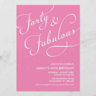 40 und fabelhafte Einladungen