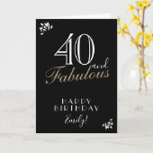 40 und fabelhafte Elegant Black 40 th Birthday Car Karte (Gelbe Blume)