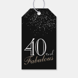 40 und fabelhafte Elegant Script Black 40. Geburts Geschenkanhänger