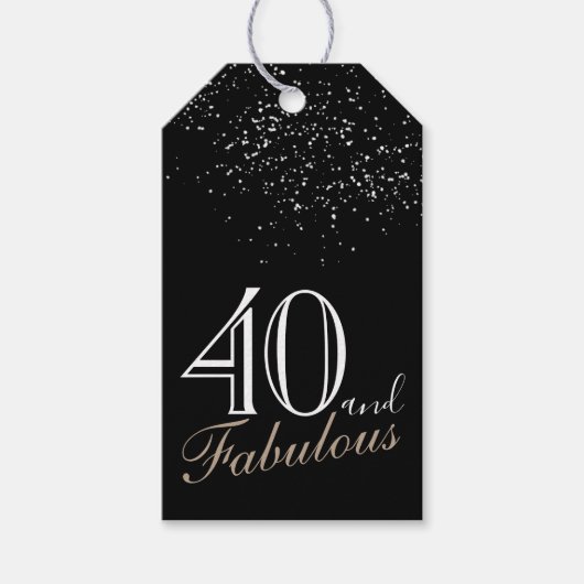 40 und fabelhafte Elegant Script Black 40. Geburts Geschenkanhänger (Vorderseite)