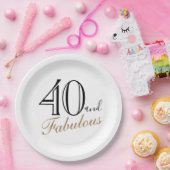 40 und fabelhafte Elegant Script Frau 40. Geburtst Pappteller (Party)