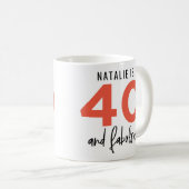 40 und fabelhafte, fette Typografie Kaffeetasse (VorderseiteRechts)