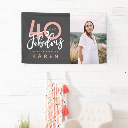 40 und fabelhafte Geburtstags-Fotofahne Banner (Insitu)