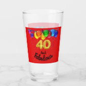 40 und fabelhafte Geburtstagsballons Glas (Rückseite)