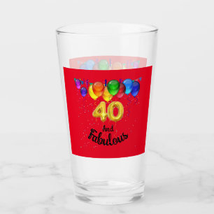 40 und fabelhafte Geburtstagsballons Glas