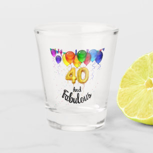 40 und fabelhafte Geburtstagsballons Schnapsglas