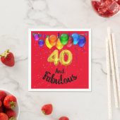 40 und fabelhafte Geburtstagsballons Serviette (Beispiel)