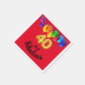 40 und fabelhafte Geburtstagsballons Serviette (Ecke)