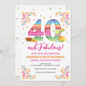 40 und fabelhafte Geburtstagsfeier Einladung (Vorne/Hinten)