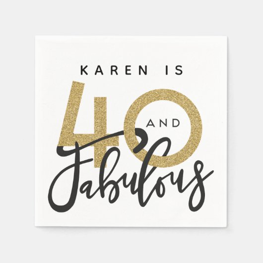 40 und fabelhafte Geburtstagsnapkins Serviette (Vorderseite)