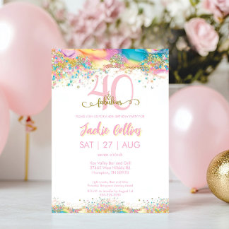 40 und fabelhafte Geburtstagsparty Einladung