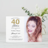 40 und fabelhafte Geburtstagsparty Foto Einladung (Stehend Vorderseite)