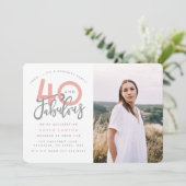 40 und fabelhafte Geburtstagsparty Foto Einladung (Stehend Vorderseite)