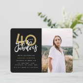 40 und fabelhafte Geburtstagsparty Foto Einladung (Stehend Vorderseite)