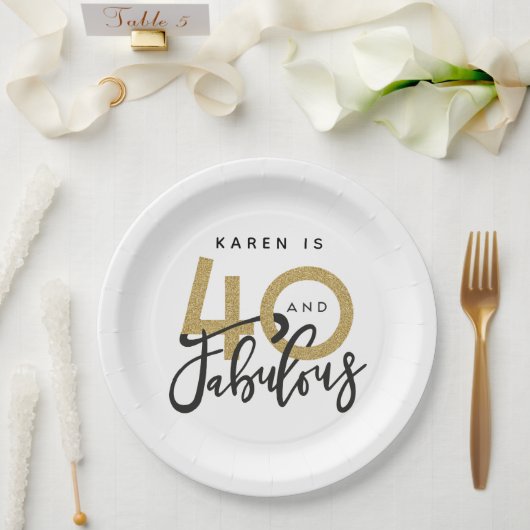 40 und fabelhafte Geburtstagsparty Pappteller (Hochzeit)