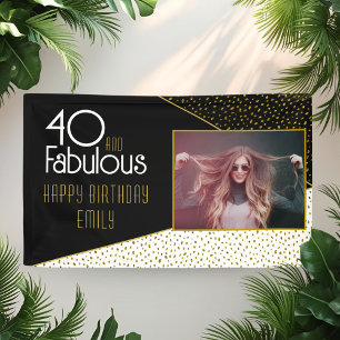 40 und fabelhafte Gold Glitzer Foto 40. Geburtstag Banner