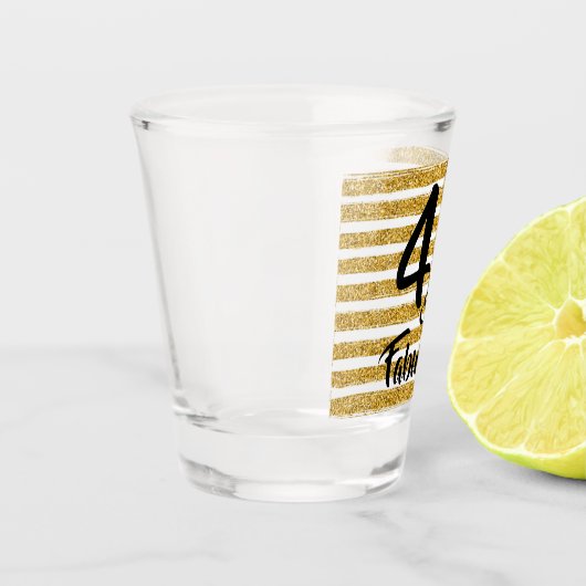 40 und fabelhafte Gold Imitate Glitzer Custom Schnapsglas (Links)