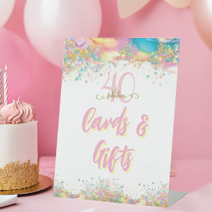 40 und fabelhafte Karten & Geschenke Geburtstagspa Sockelschild