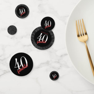 40 und fabelhafte Luxus Black Marble Geburtstag Konfetti