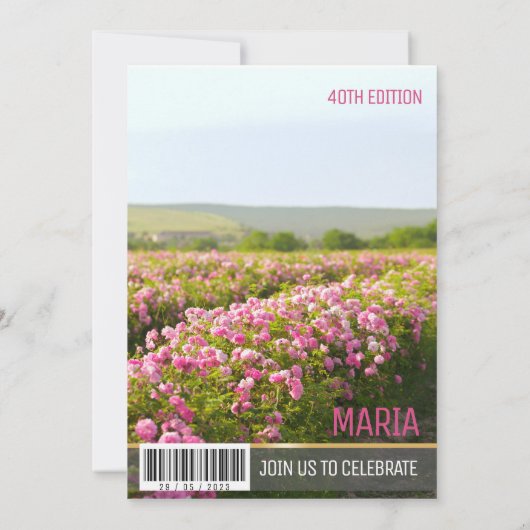 40 und fabelhafte Magazine Style Einladung (Rückseite)