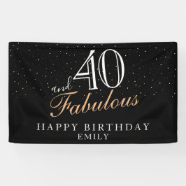 40 und fabelhafte moderne Schwarz 40. Geburtstag Banner