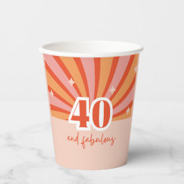 40 und fabelhafte Retro-Geburtstagsparty Pappbecher